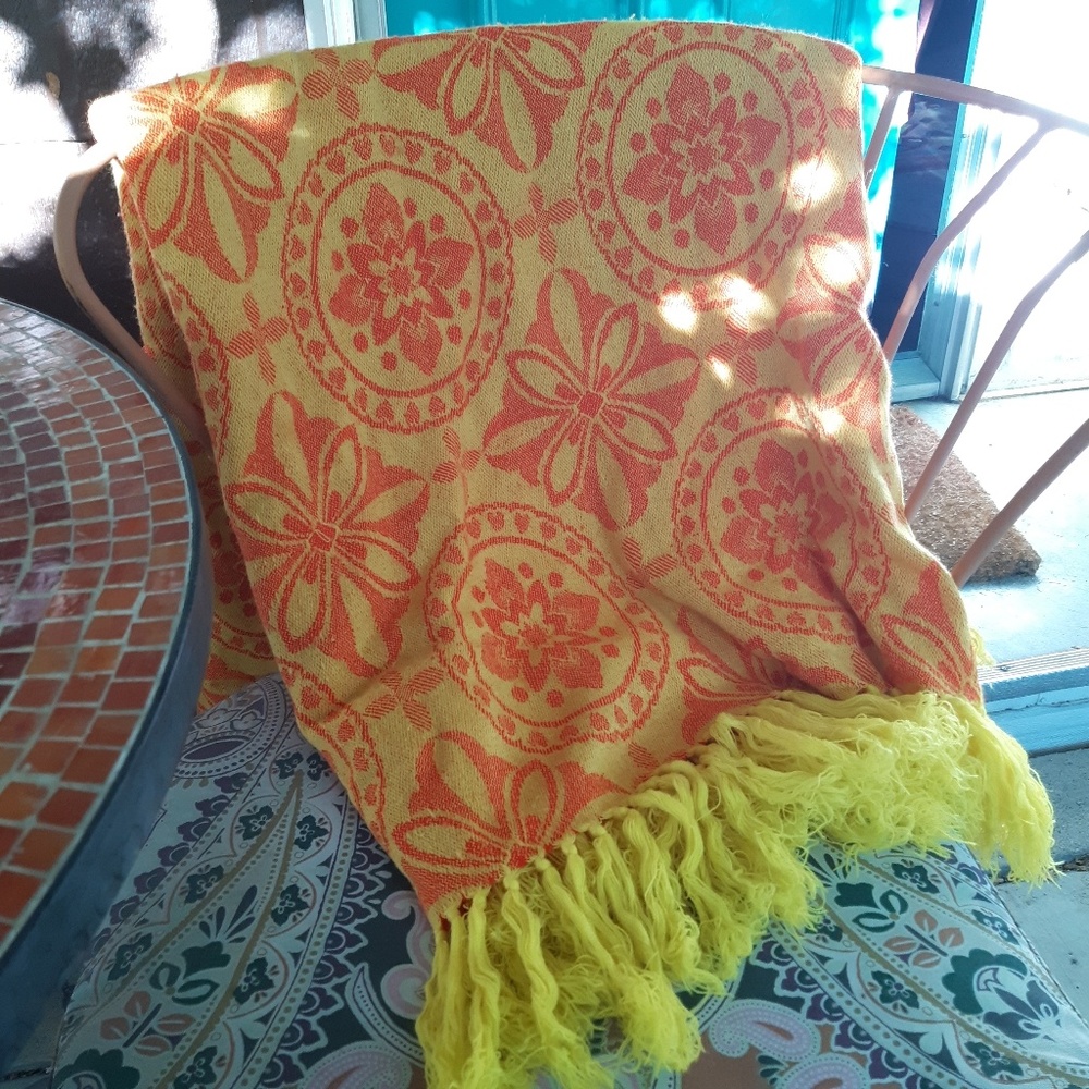 Vintage Yellow and Orange Blanket